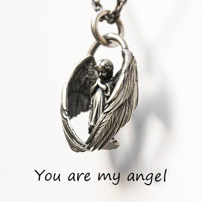 Collar con colgante "You Are My Angel", amuleto de Ángel de la guarda, collar para hombres y mujeres, regalos de cumpleaños, joyería de buena suerte