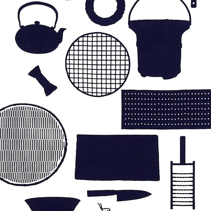 Somen Anbo Tenugui "Cooking Utensils Wagashi Navy" Hand-dyed 100% Cotton Tokoka Made In Japan 35cm X 100cm A Design Inspired by Traditional Japanese