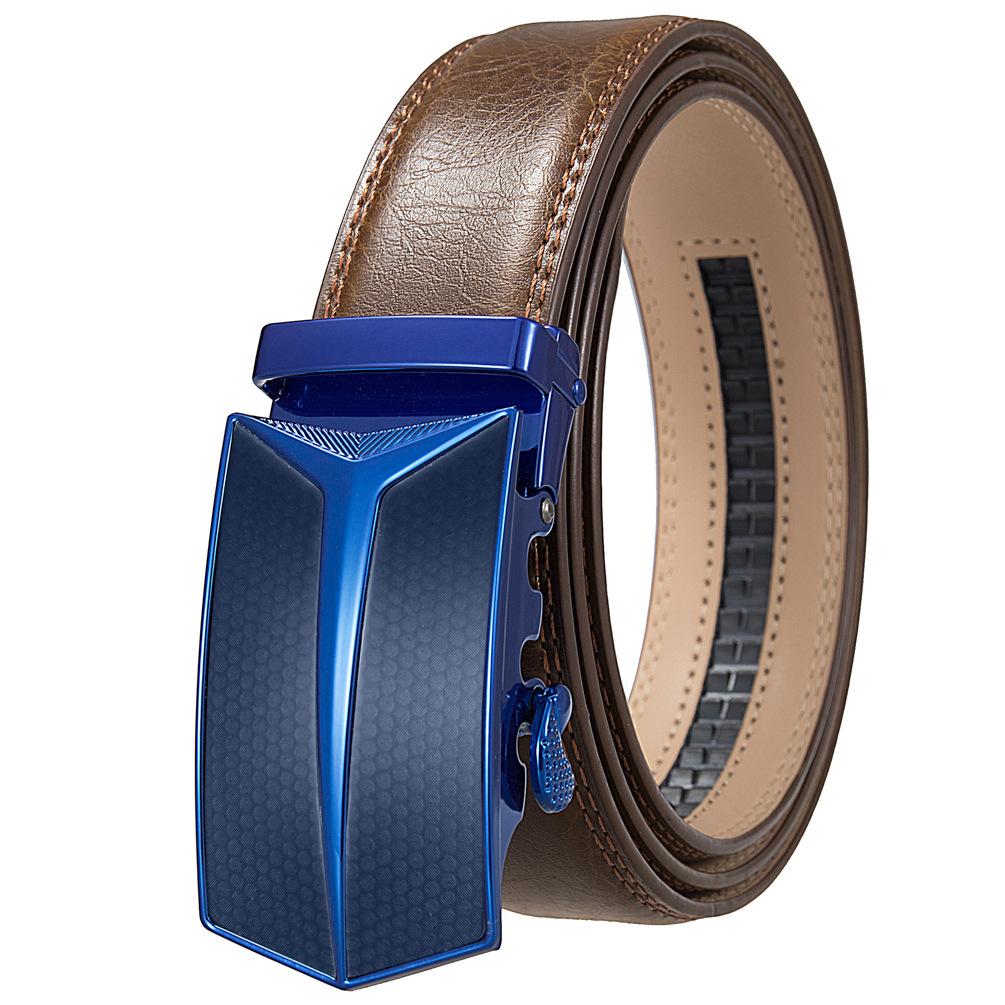 Men'S Belt, Automatic Buckle Cowhide Belt Casual Business Ly36-1314-1