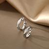 ANENJERY Shiny Zircon Geometric Hoop Earrings For Women Wedding Temperament Jewelry