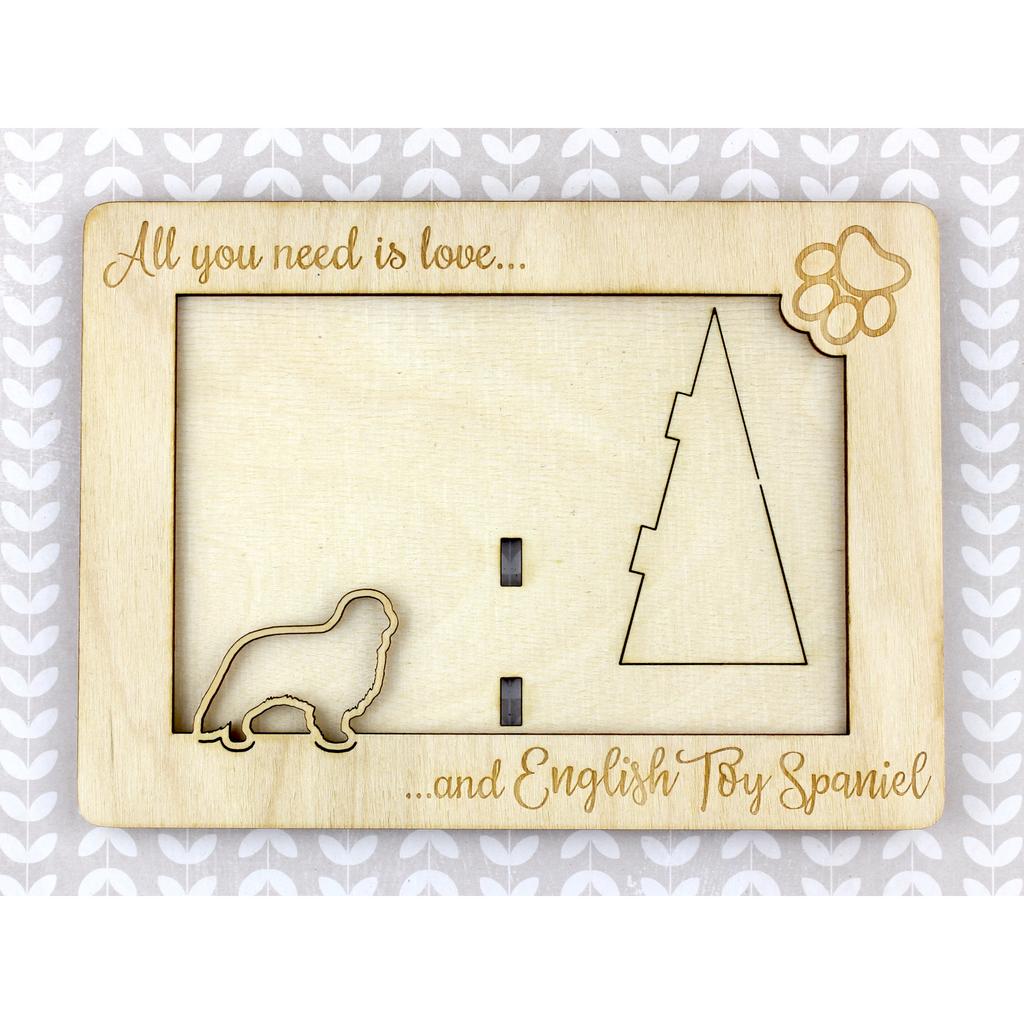 King Charles Spaniel, English Toy Spaniel – Photo frame, engraved wooden frame | Art-Dog