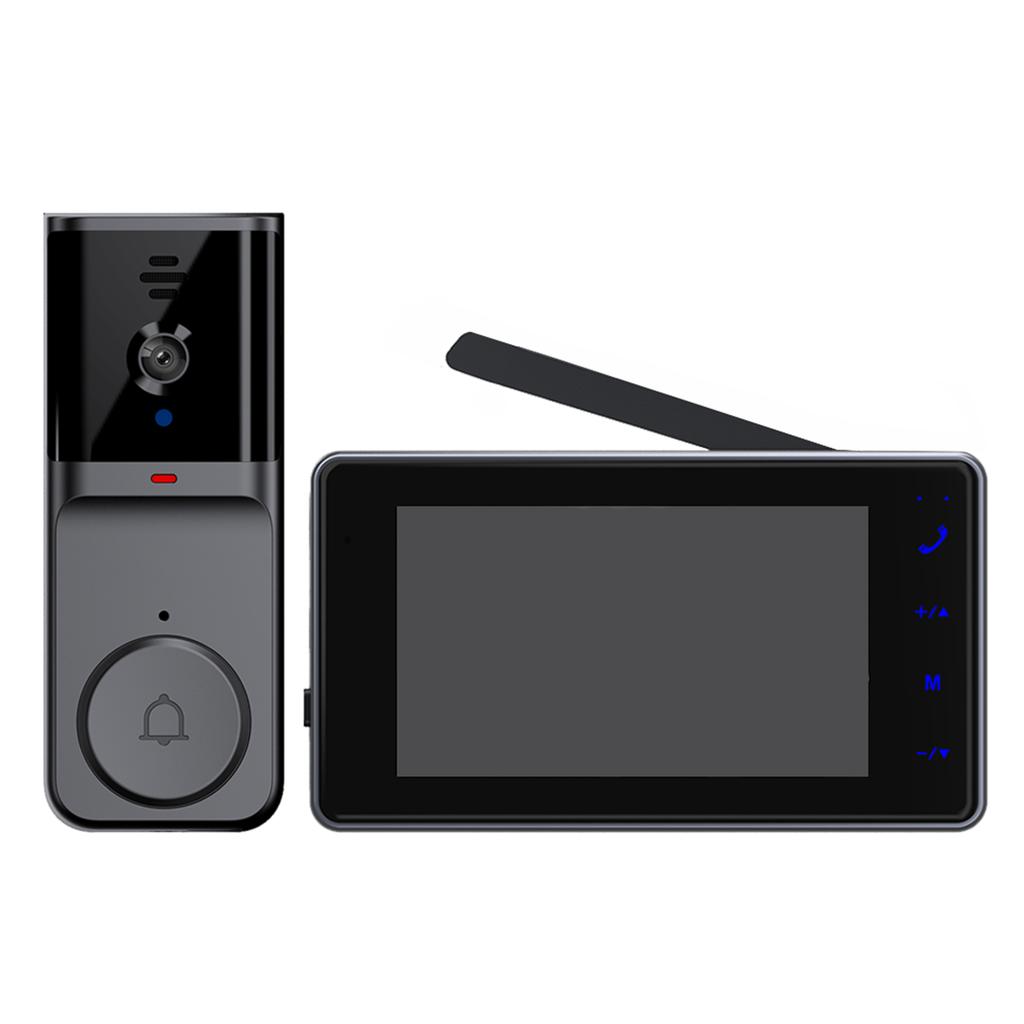 M16A 4.3Inch IPS Screen Wireless Video Doorbell Infrared Night Vision 2.4G WiFi Dual Communication Doorbell for Family Apartment