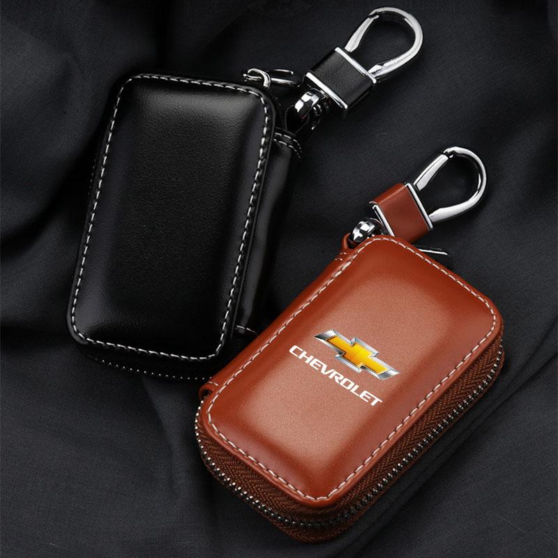 1 ks Kožený emblém Pouzdro na klíče od auta Klíčenka Pouzdro na klíče se zipem Taška Pro Chevrolet Cruze Malibu Sail Equinox AVEO Lova RV