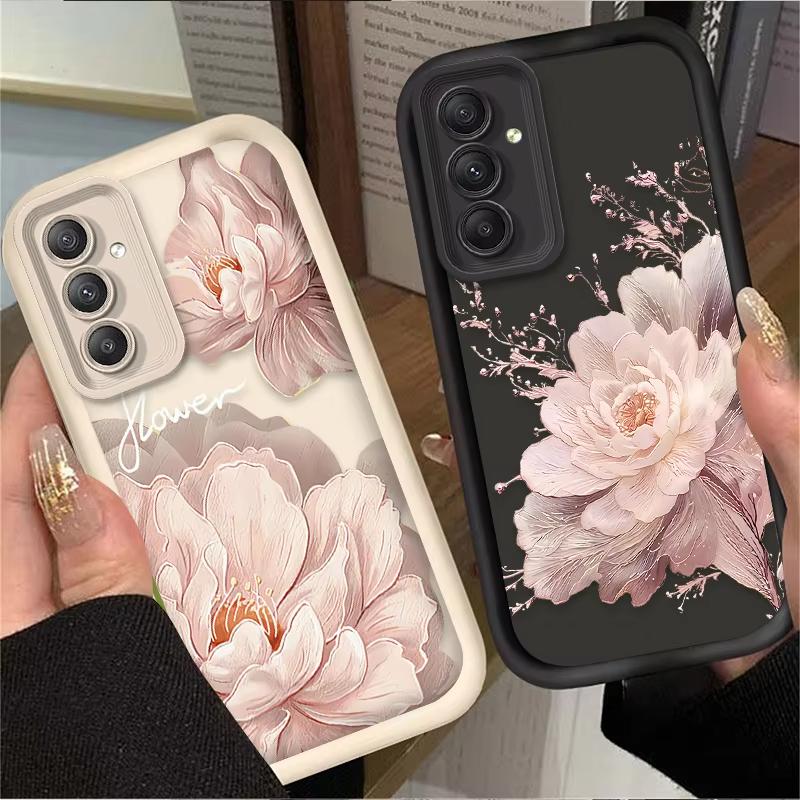 Beautiful Flower Phone Case For Samsung Galaxy S25 S22 S21 Ultra S24 S23 S20 FE Plus A15 A35 A55 A54 Shockproof Silicone Cover