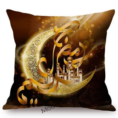 Eid Mubarak Ramadan Decoration Islamic Moon Moslem Muslim Art Home Decorative Sofa Throw Pillow Case Cotton Linen Cushion Cover