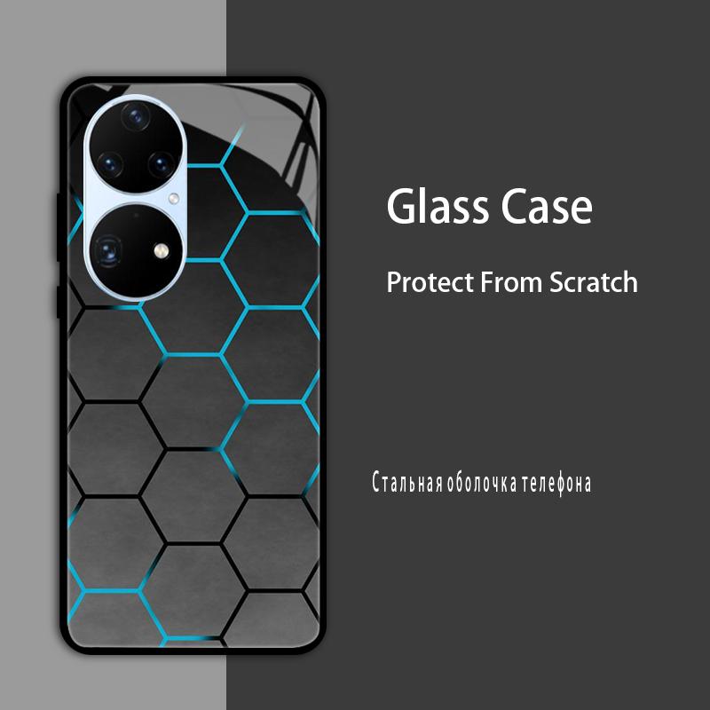 For Huawei P50 Pro Case P50E P 50 Luxury Tempered Glass Phone Case For Huawei P50 E Back Cover Fashion Protective Coque P50Pro