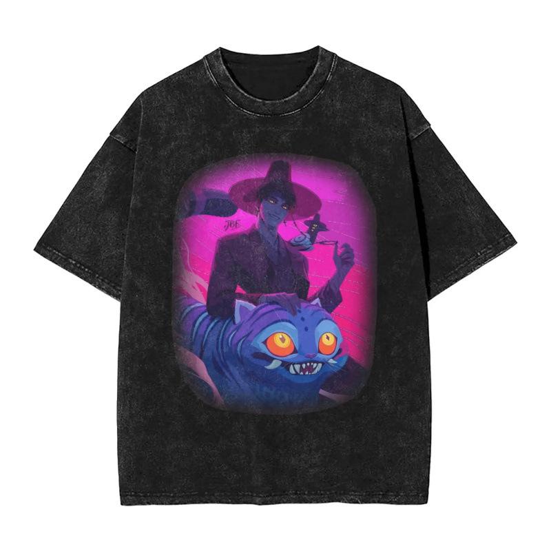 Fashion Women s T-Shirt Jinu Fanart Kpop Demon Hunters Washed T-Shirt S