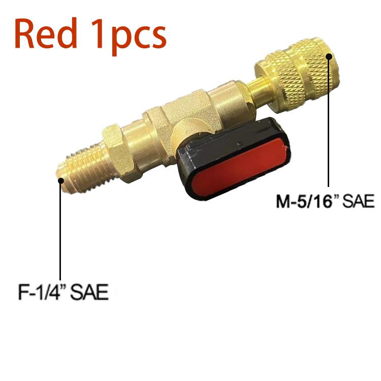 Air Conditioning Refrigerant Ball Valve 1/4" SAE Straight Shut-Off Valve for R134A R410A R22 R12 Charging Hoses AC Refrigerant