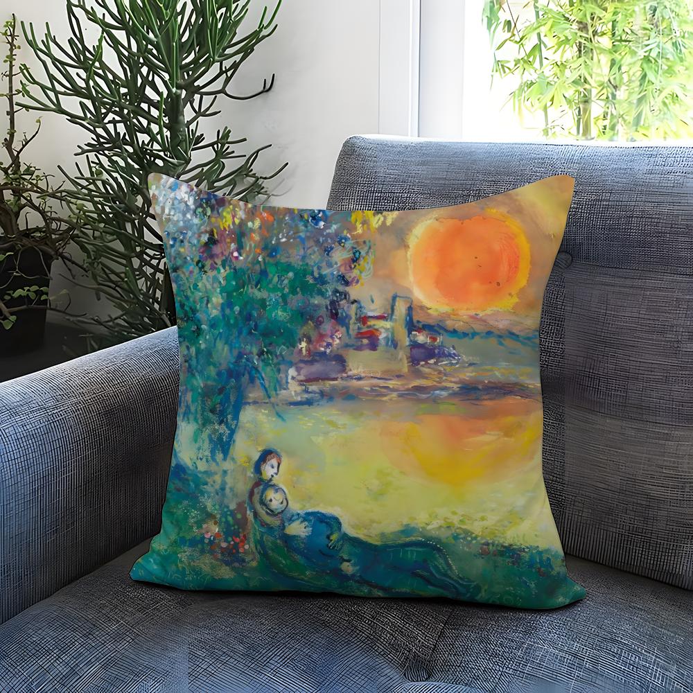 Popular M-MMarc Chagall Cushion Cover Comfortable Reversible Pillow Cover Ideal for Car Sofa Bedroom & Beyond