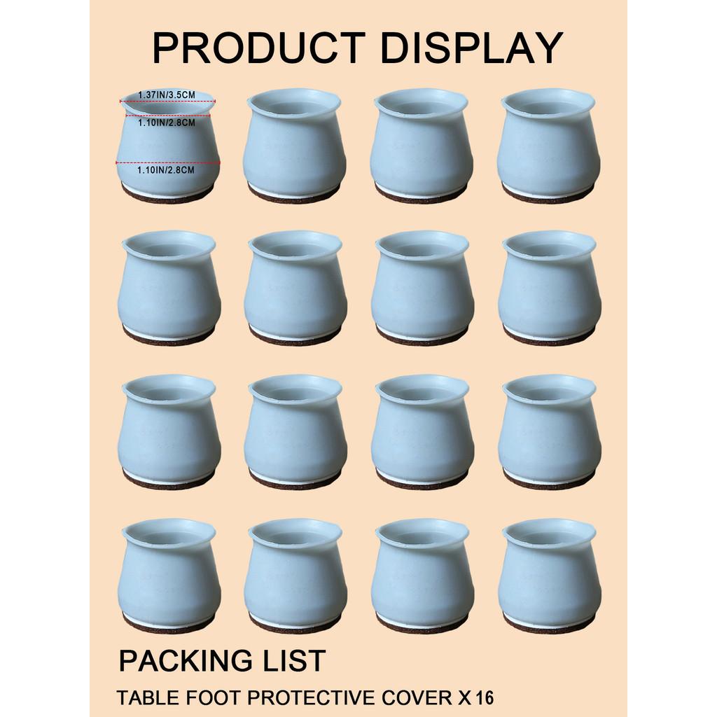 16 bucăți de protecție pentru picioare de mobilier pentru scaune din silicon Tampoane pentru picioare de mobilier anti-alunecare.