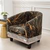 Club Chair Slipcover 2 Piece Stretch Printed Round Barrel Chair Covers Removable Tub Chair Slipcover With Elastic Bottom