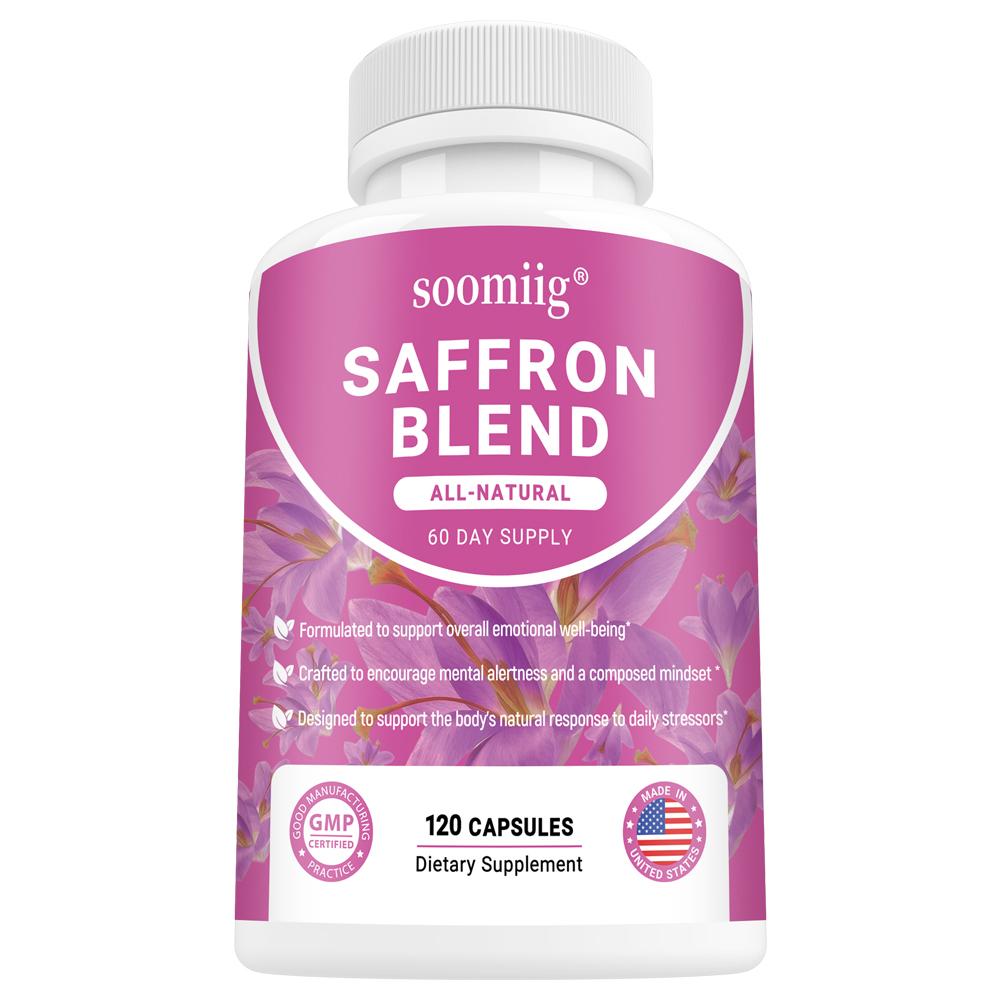

Vitamin B6, Magnesium, L-Theanine, Saffron Extract, 120 Vegetable Capsules Per Bottle 120 Capsules