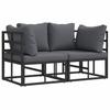 Garden Furniture Set 2 Pieces Black and Anthracite 71.5 X 71.5 X 71 Cm