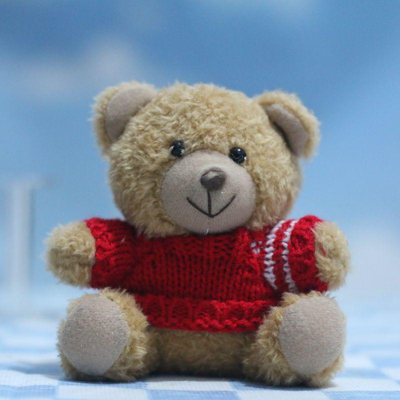 Cute Dress Up Bear Plush Keychain Adorable Sweater Doll Bag Charm Pendant Soft Stuffed Animal Toy Decoration