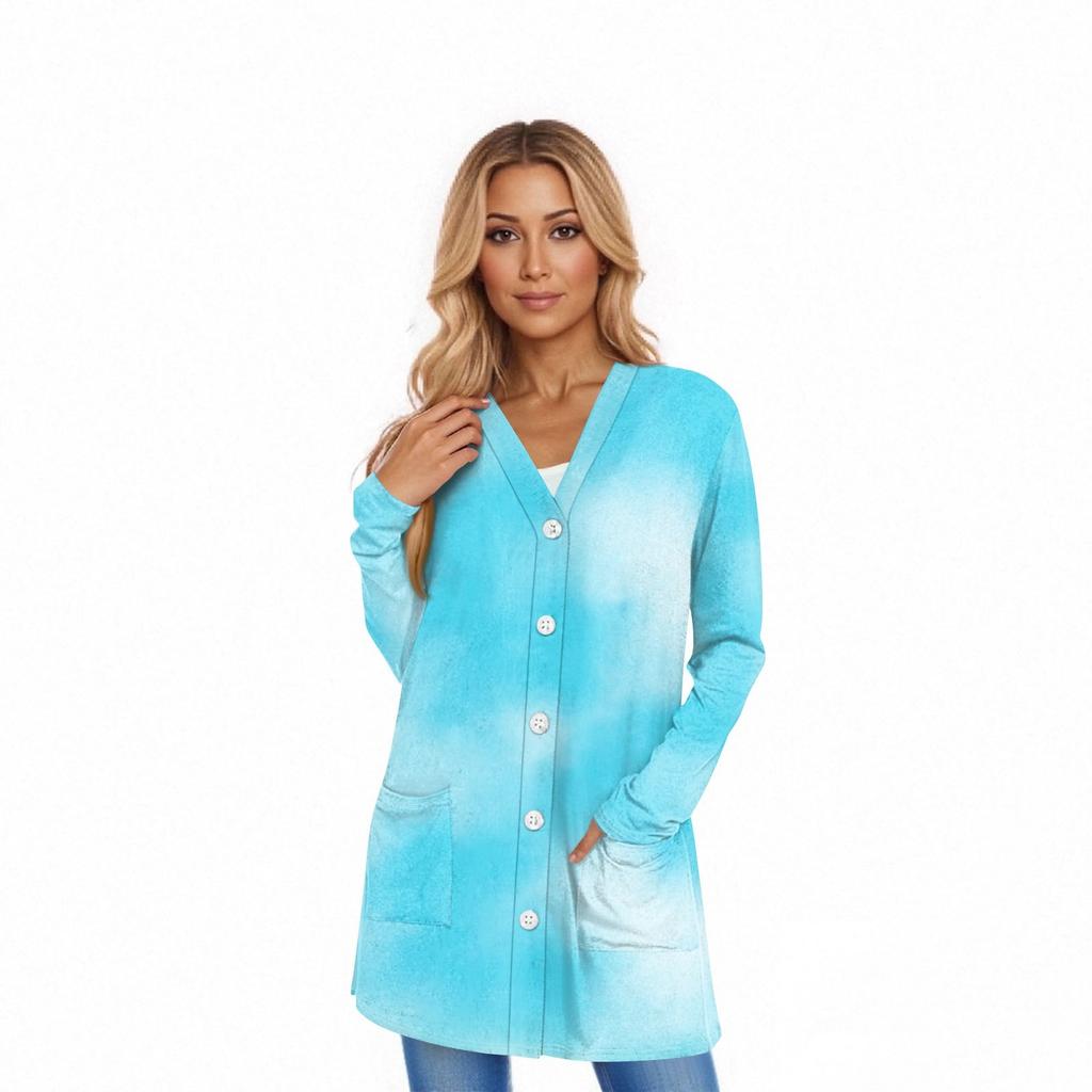 Women's Long Sleeve Cardigan Casual Jacket With Pockets Top