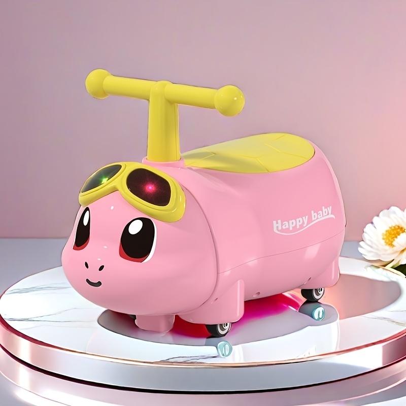 

Детский имитирующий милую черепаху беговел с подсветкой и музыкой, не требующий батареек, с прочными пластиковыми колесами и устойчивой педальной конструкцией, забавный подарок для малышей