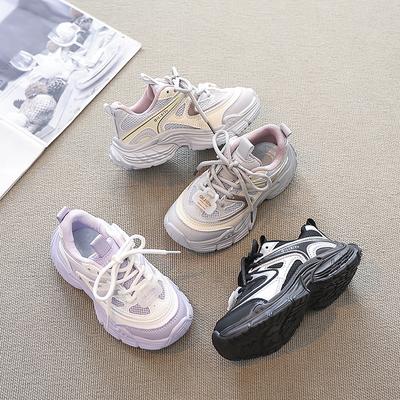 Children Running Shoes Air Mesh Breathable Girls Sneakers Handsome 2025 New Kids Sports Shoes Thick Soft Sole Fashion Trendy