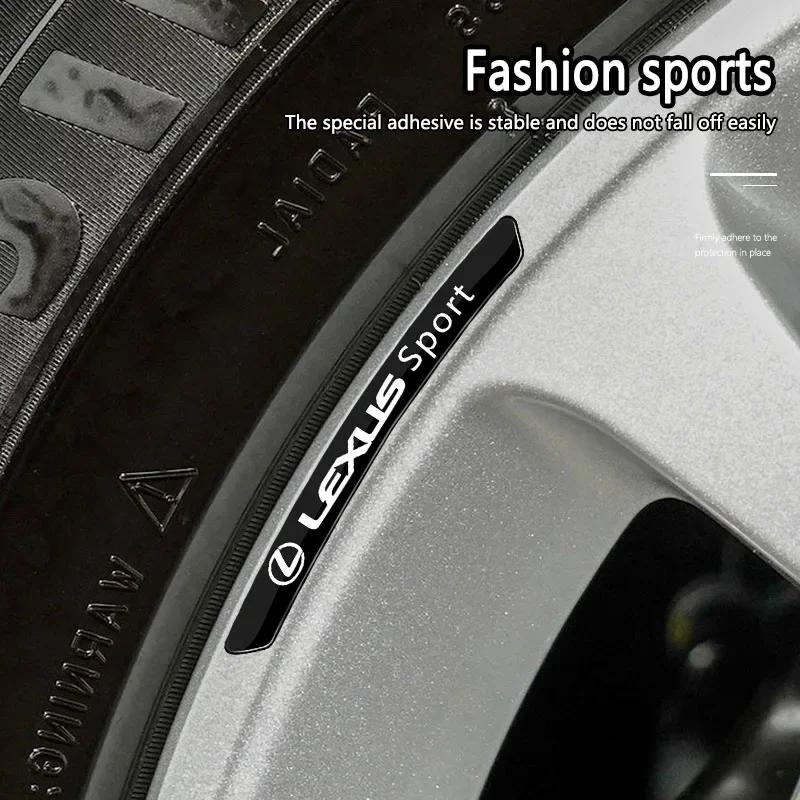 AABGB1 4Pcs Car Styling Wheel Hub Stickers Decoration Strip For Lexus ES RX NX LS UX LM LX GX LC RZ IS250 RX350 LS500 LX600 NX260 CT200