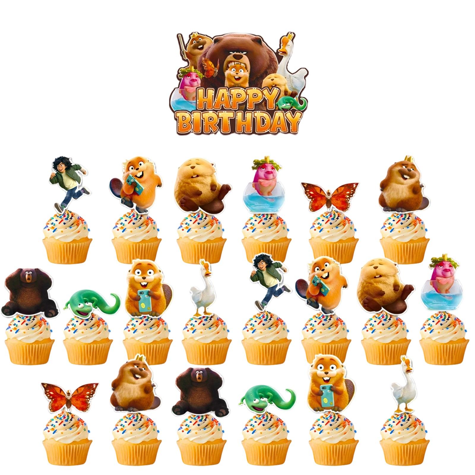 

Theme Birthday Party Supplies Flag Pulling Cake Insertion Decoration Set One Size