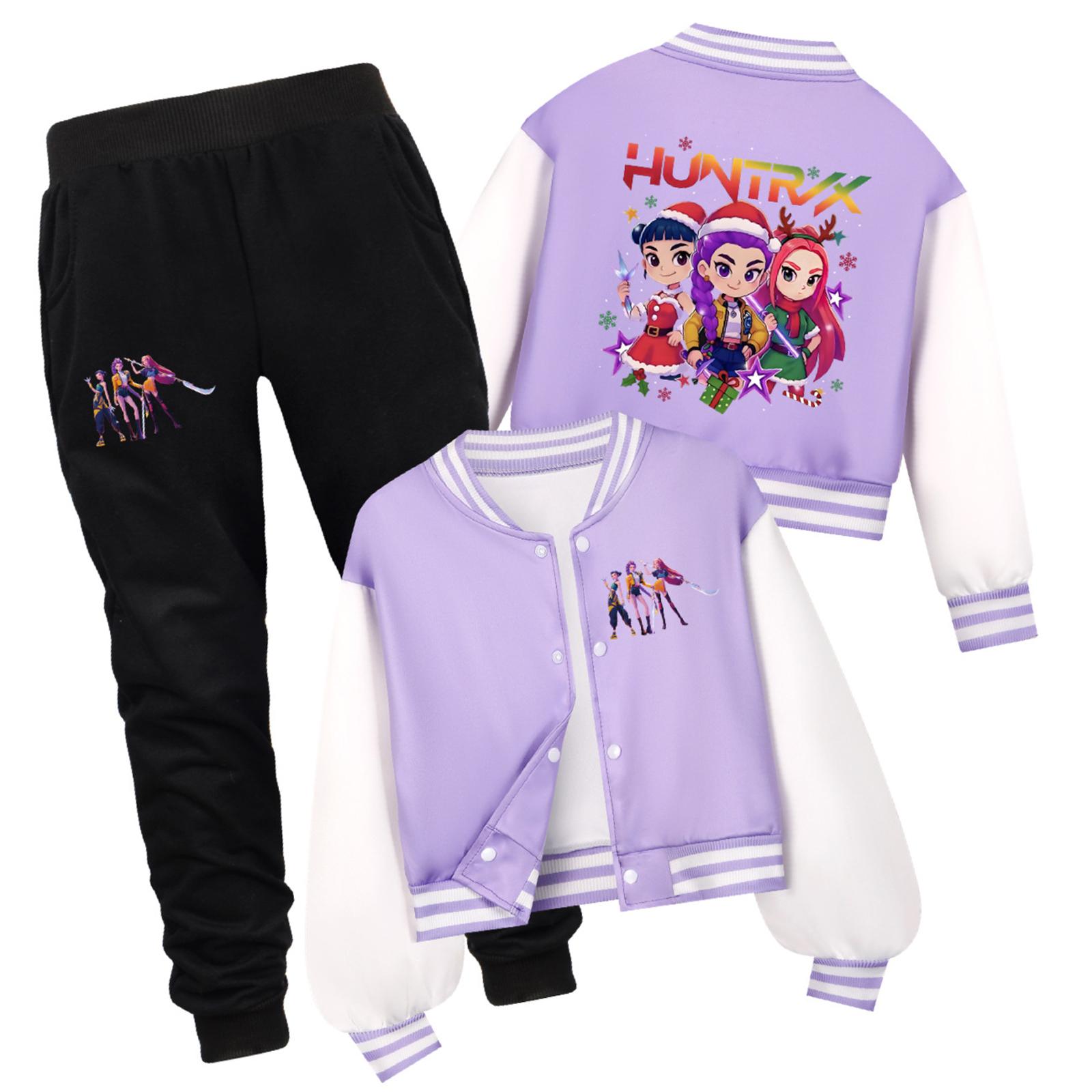 

Kids Seven Sleeve Round Neck Christmas Printed Casual Top 160 фиолетовый