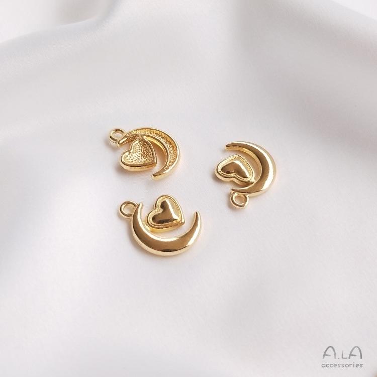 14K Gold Filled Moon and Star Pendant Charms for DIY Jewelry and Accessory Making