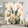 Panels Cartoon Cactus Pattern Window Curtains Distinctive Printed Suitable Gifting Family Friends Curtain Made Of Polyester