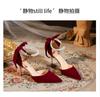 Fashion Elegant Women Heel Shoes High Heels Pumps Sexy Stilettos Wedding Shoes Bride Heels Red White Bowknot Footwear