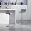 Modern Adjustable Swivel Bar Stools Set of 2, Plastic Backrest & Faux Leather Seat, Gas Lift Height, Metal Base with Footrest, Kitchen Counter