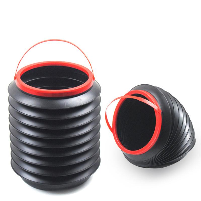 Car Trash Can Folding Trash Can Folding Bucket On Board Storage Box 4L Large Capacity Folding Bucket Automobile Decoration