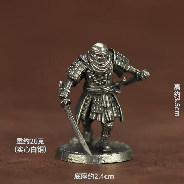 New Metal Chess Piece Samurai Ninja Ancient Soldier Model Toy Desktop Game Gift Display Piece Static Figure Collectible Model