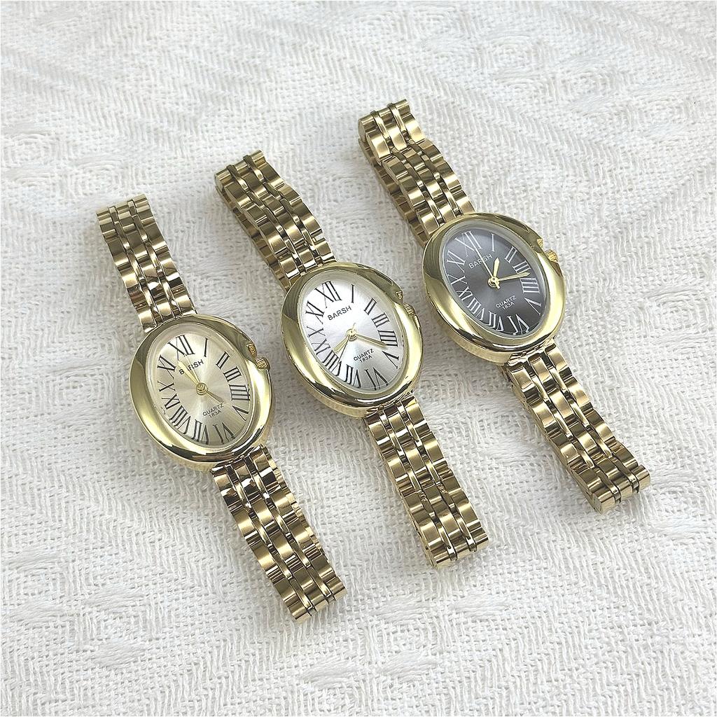 Vintage Women Roman Scale Classic Oval Dial Watch Simple Steel Luxury Brand Quartz Wristwatch Relogio Feminino Dropshipping
