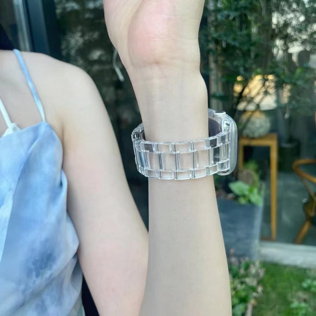 Transparent loop link For Apple Watch band women Series Ultra 10/9/8/7/6 38mm 40mm 41mm 42mm 44mm 45mm 46mm Strap
