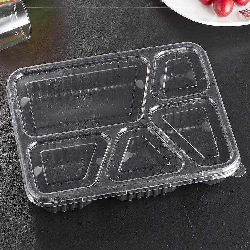 BaiChufang 5-Compartment Disposable Takeaway Lunch Boxes