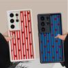 Stripe Love Heart Phone Cover Case for Samsung Galaxy S26 Ultra S20FE S25 S25 Edge S23 FE S24Ultra S22 S24 Plus S21