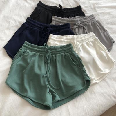 Pantaloni scurți de damă, talie înaltă, respirabili, cu cordon, talie elastică, pantaloni de vară, haine pentru femei