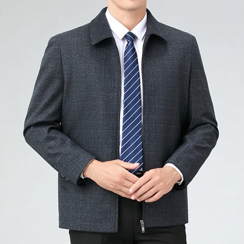 

Весенние и осенние мужские шерстяные куртки, высококачественные деловые повседневные кашемировые клетчатые куртки для людей среднего возраста, топы для пап и старших классов 195