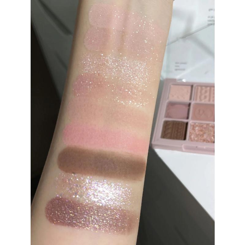 Earth Brown Color Flash Chocolate 9 Colors Eyeshadow Multicolor Matte Orange Brown Pearly Glitter Finish Sweater Knit Eye Shadow Palette