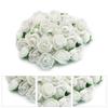 50PCS Simulation Rose Head Decorative Reusable Silk Fake Rose Flower for Wedding Party White