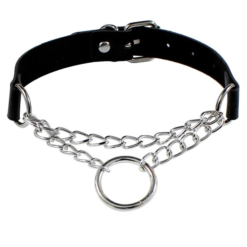 Vintage Luxus Kreuz Halskette Damen Mode Punk Gothic PU Leder Nieten Runder Anhänger Choker Halsband Kette Schmuck Zubehör