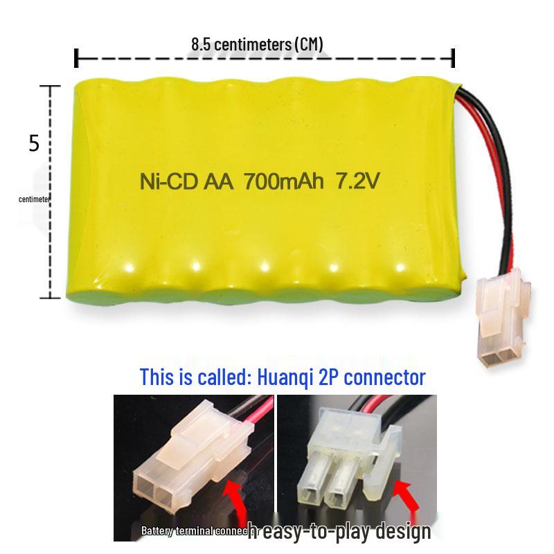 Rechargeable Battery Pack for Remote Control Toy Cars - 3.6V, 4.8V, 6V, 700mAh - Toy Accessories