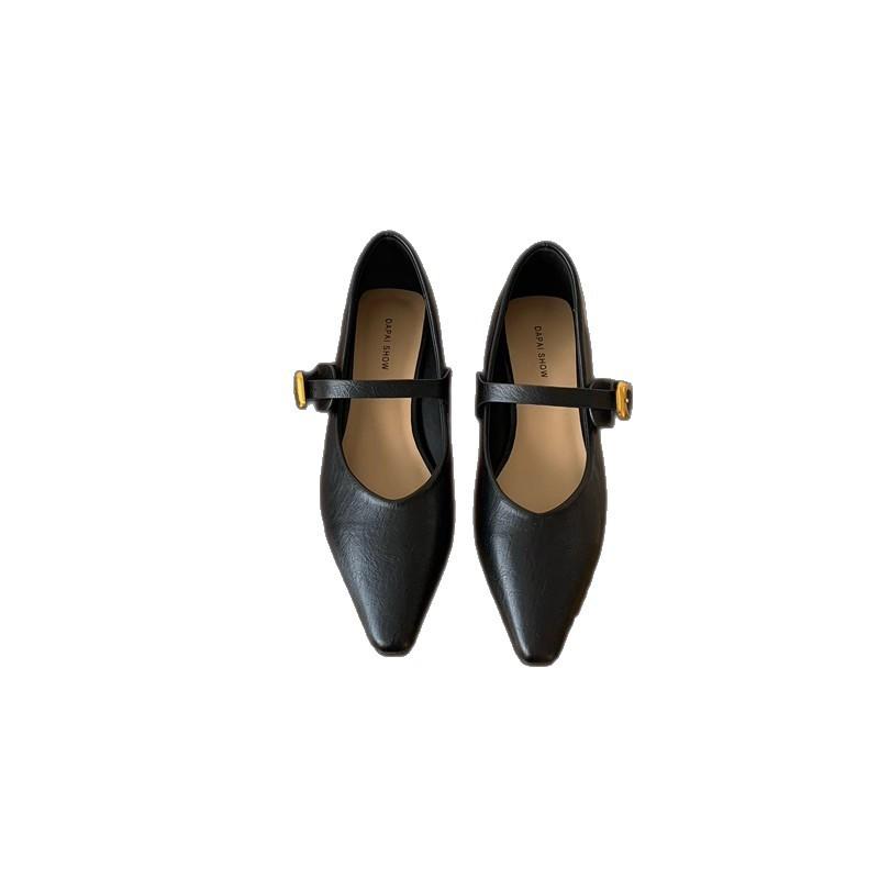 Pointed One-word Buckle with Mary Jane Single Shoes, Versatile and Comfortable Commuting with Skirts, Small Fragrant Style, Comfortable and Gentle Gr