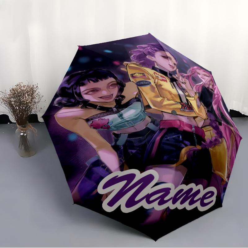 Personalized Name K-KPop Demon Hunters Print Umbrella - Automatic Open/Close, Eight-Rib Durable Frame, Automatic Folding Umbrella
