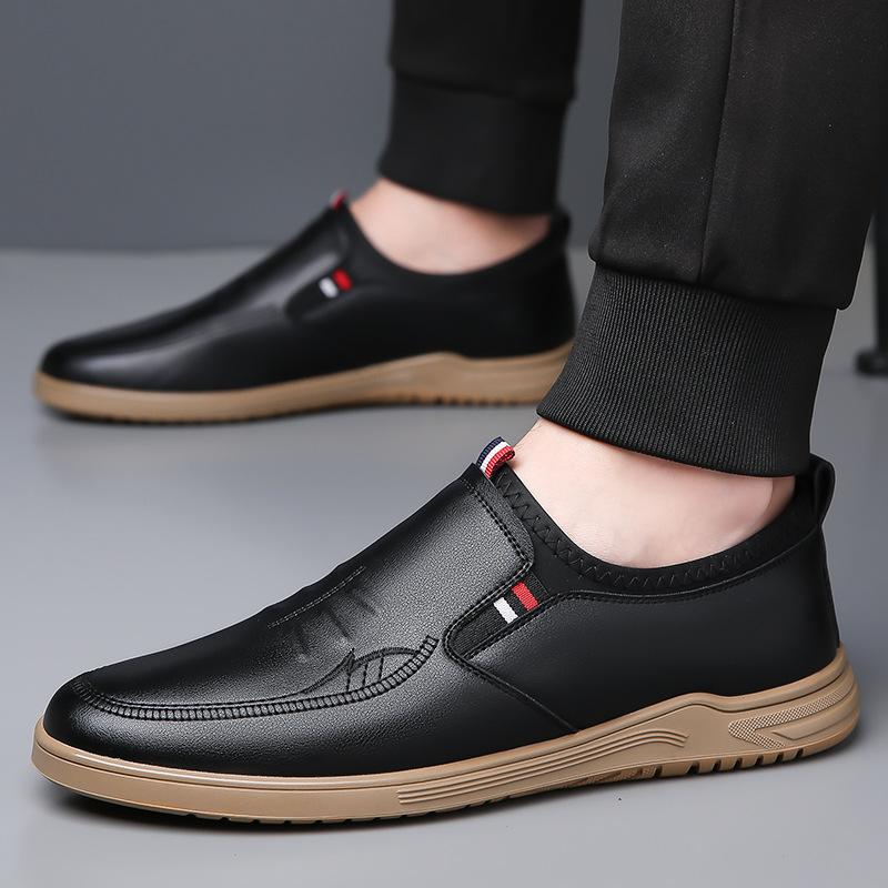 Мужская обувь Lazy Little White Shoes Мягкая подошва Doudou Shoes One Pedal Business — фото 4