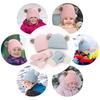 Kids Winter Hats Gloves Scarfs Set for Girls Boys Thickened Fleece Lined Knit Pompom Hat Mittens Neck Warmer Gaiter Set for 3-6 Years Toddlers