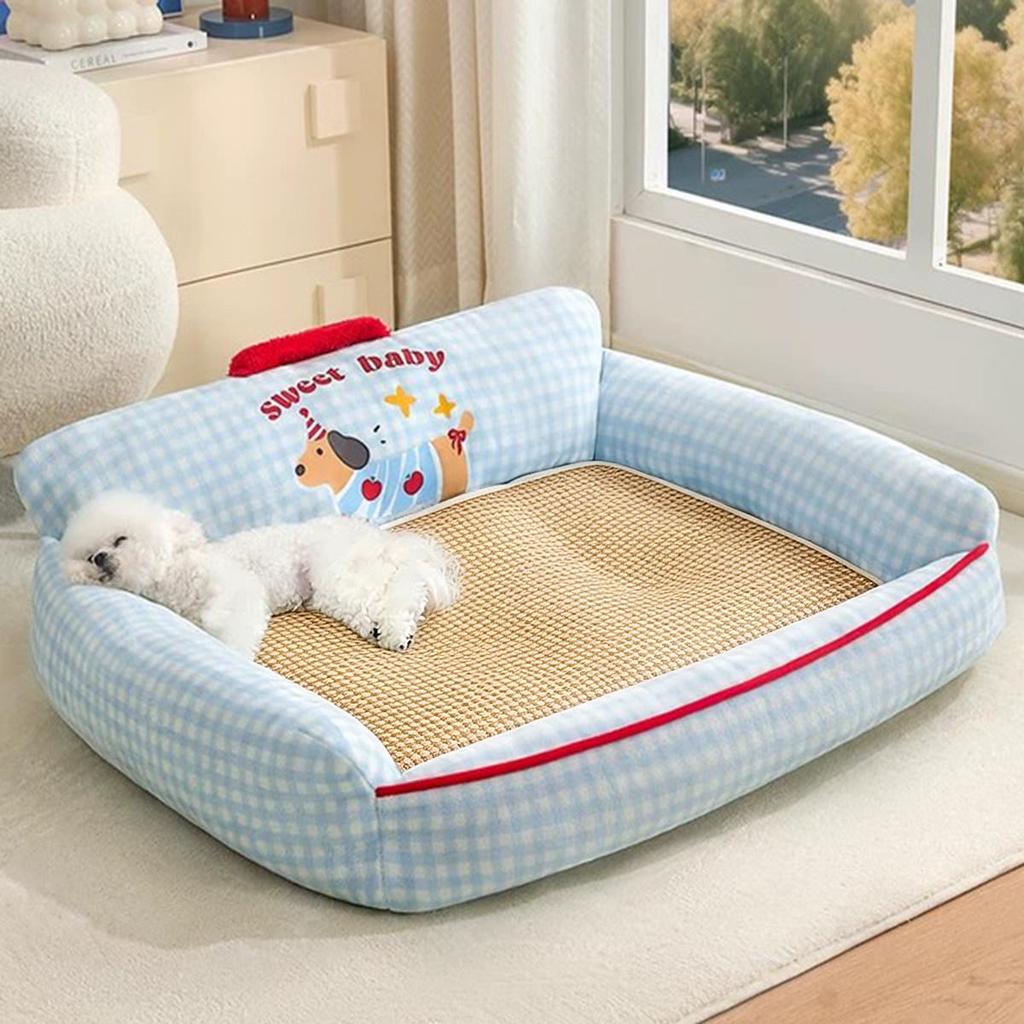 All-Season Washable Dog Bed & Cat Mat - Bichon Sofa Style