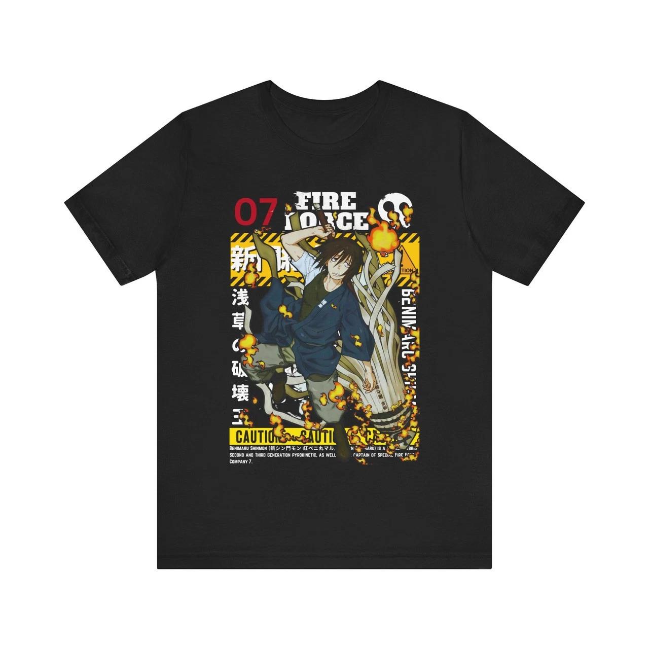 Anime Fire Force Capt. Shinmon T Shirt Size 2XL