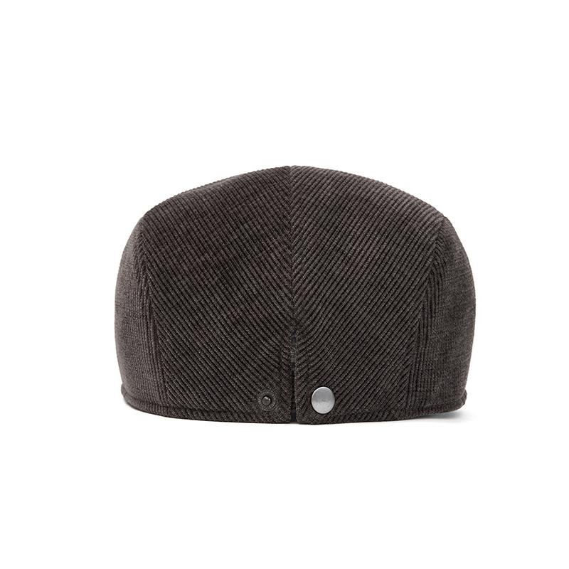 Men's Beret Autumn Winter Velvet Warm Cap British Vintage Corduroy Forward Cap Painter's Hat