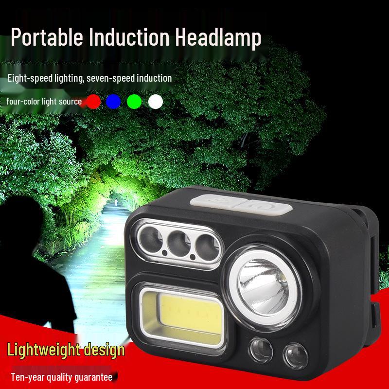Quad-Color Outdoor Headlamp with Long Battery Life for Fishing and Running