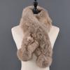 Natural Fur Scarf Winter Women Warm 100%Genuine Real Rex Rabbit Fur Scarf New Fashion Russia Lady Real Fur Shawl Pompom