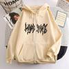 Women's Hooded Zip Up Loose Fit Long Sleeve Printed Butterfly Casual Cardigan Sweatshirt Jacket